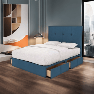 Azure Fabric Drawer Bed Frame (Water Repellent) Singapore