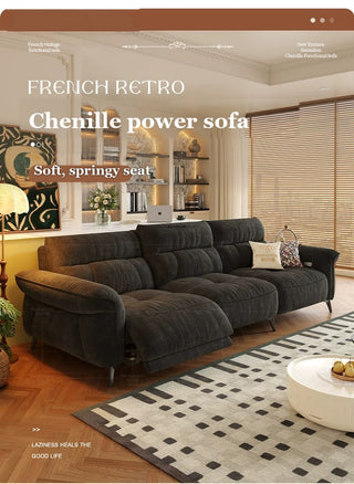 Chenille power sofa