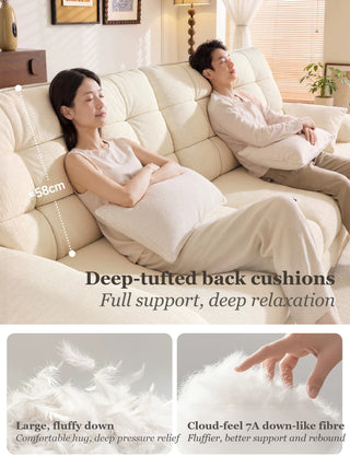 Deep-tufted back cushions