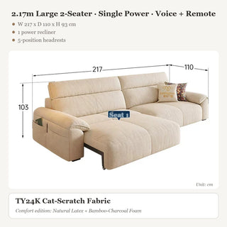 2.17m Large 2-Seater · Single Power · Voice + Remote