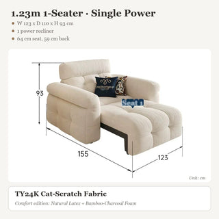 1.23m 1-Seater · Single Power