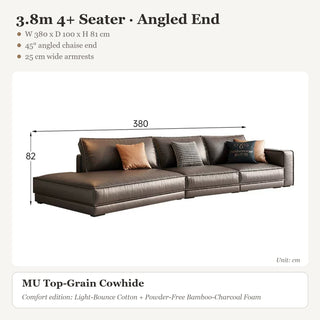 3.8m 4+ Seater · Angled End
