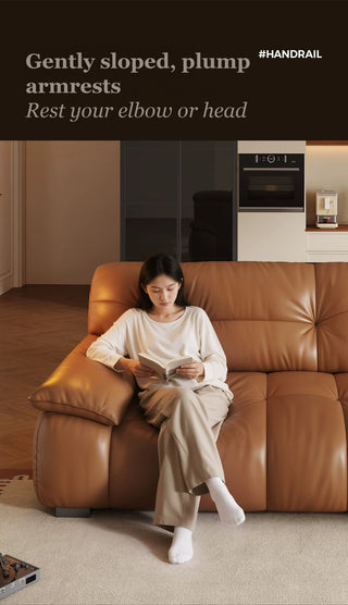 Sloped, plump armrests