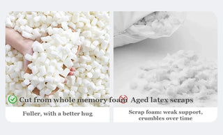 Cut memory-foam beads