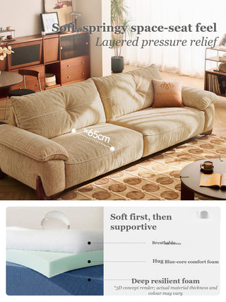 Soft, springy space-seat feel