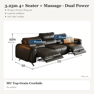 3.25m 4+ Seater + Massage · Dual Power