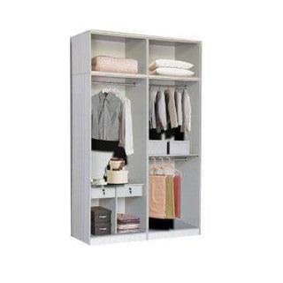 Megafurniture | Bernie 5ft White Wash Open Door Wardrobe | Open Door Wardrobe