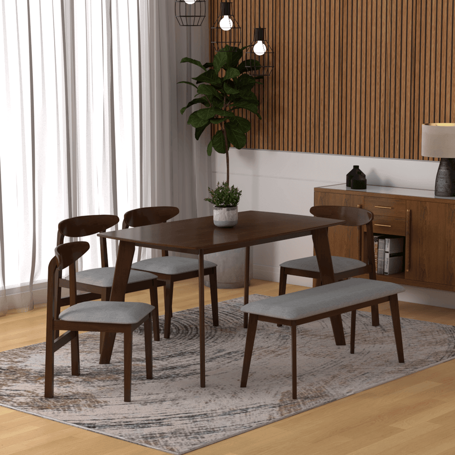 Beverly Wooden Dining Set (140cm) Singapore