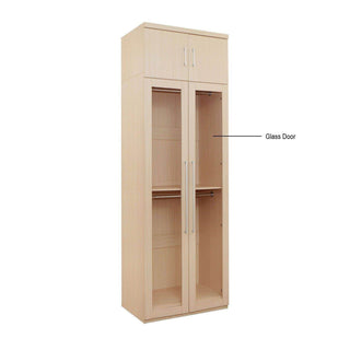 Megafurniture | Borese Glass Open Door Wardrobe with Top | Open Door Wardrobe