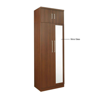 Megafurniture | Borese Mirror Open Door Wardrobe with Top | Open Door Wardrobe