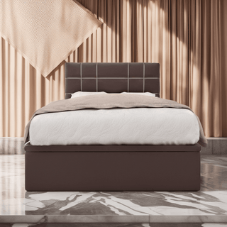 Boris Brown Storage Bed Frame + Somnuz™ Comforto 10" Bamboo Fabric Latex Pocketed Spring Mattress Singapore