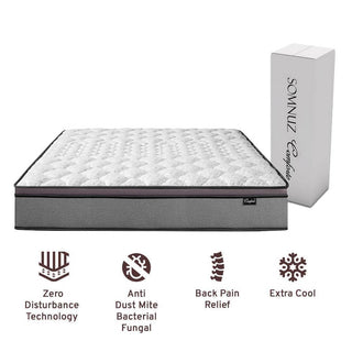 Boris Grey Fabric Storage Bed Frame (Water Repellent) + Somnuz™ Comforto 10" Bamboo Fabric Latex Pocketed Spring Mattress Singapore