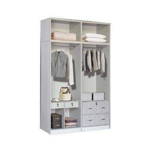 Megafurniture | Bourne Walnut 5ft Open Door Wardrobe | Open Door Wardrobe