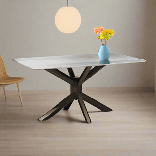 Brighton Wooden Dining Table with Crystalised Stone Top (160cm) Singapore