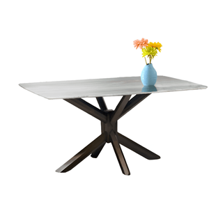 Brighton Wooden Dining Table with Crystalised Stone Top (160cm) Singapore