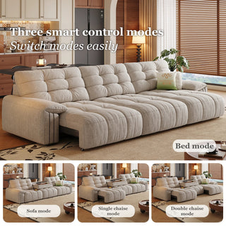 Sofa, single chaise, double chaise and bed modes
