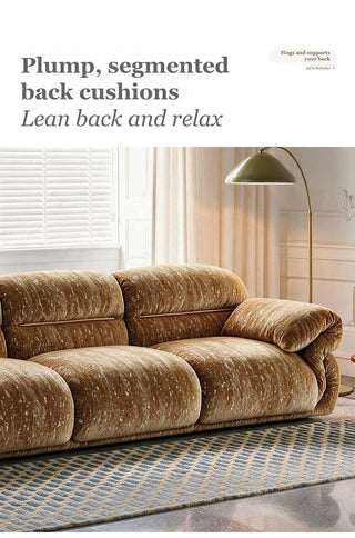 Plump, segmented back cushions