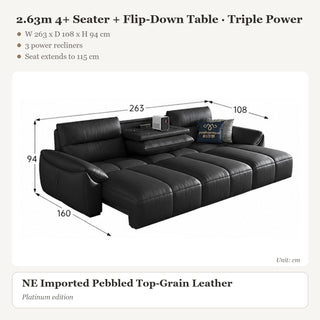 2.63m 4+ Seater + Flip-Down Table · Triple Power