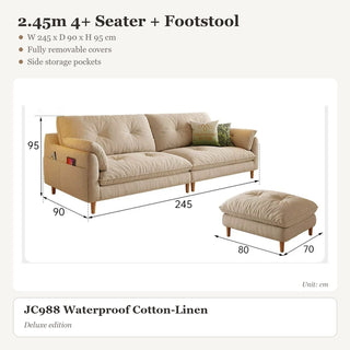2.45m 4+ Seater + Footstool