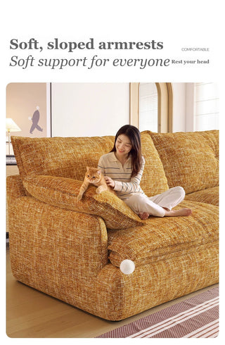 Soft, sloped armrests