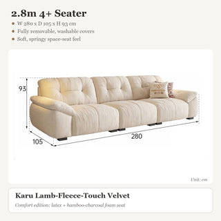 2.8m 4+ Seater · Karu Lamb-Fleece Velvet