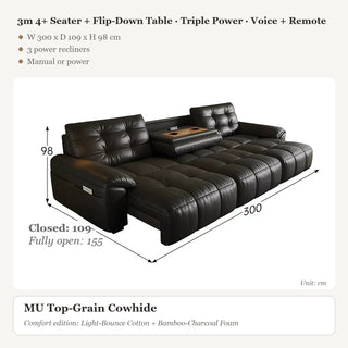 3m 4+ Seater + Flip-Down Table · Triple Power · Voice + Remote