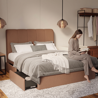 Caldrin Fabric Drawer Bed Frame (Water Repellent & Pet friendly) by Somnuz - Lifestyle