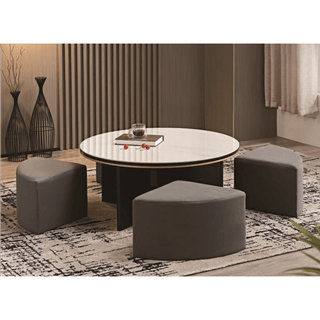 Cassius 4 Seater Coffee Table with Stool Singapore