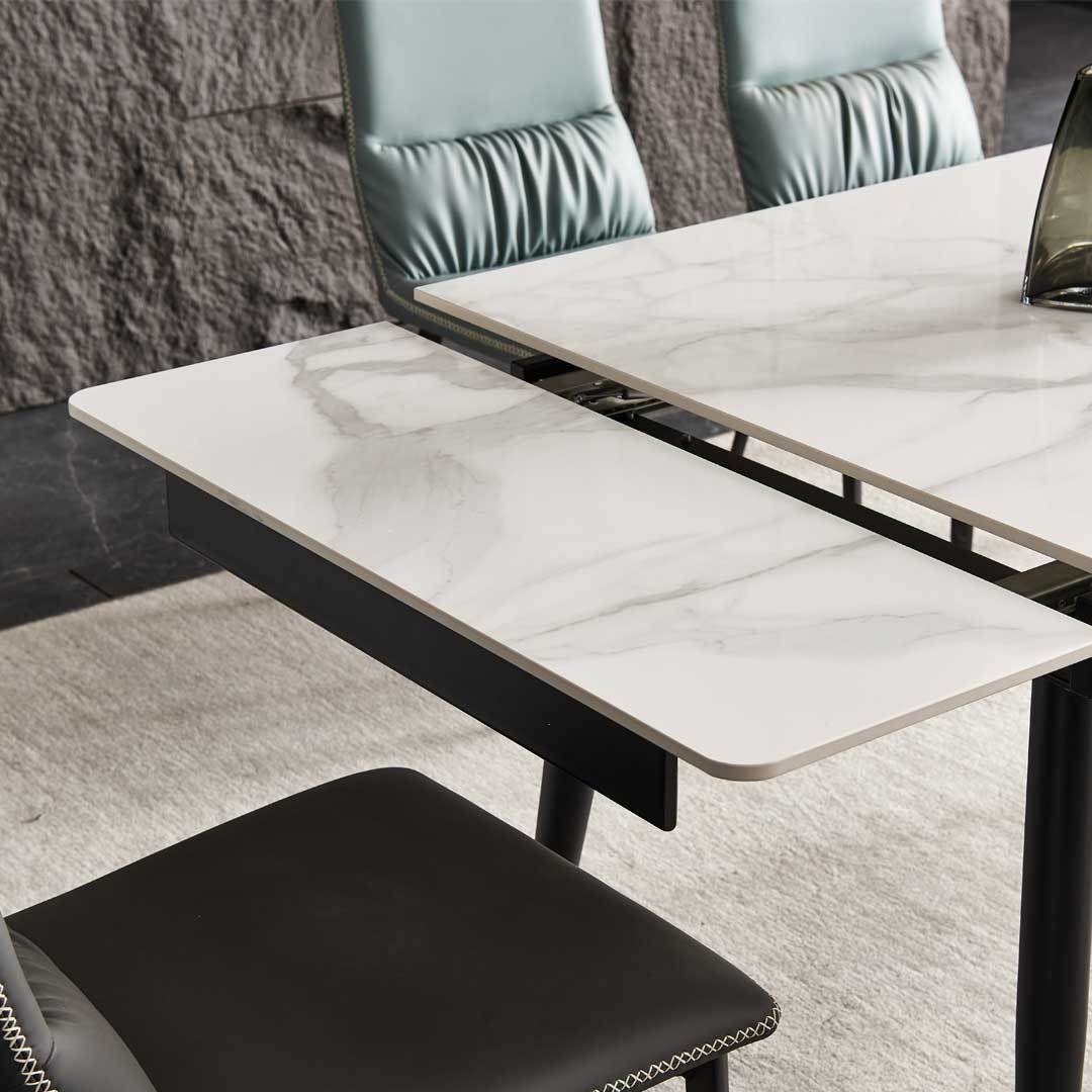 Catharina Glossy Sintered Stone Extendable Dining Table (120cm/140cm/160cm) Singapore