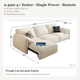 2.49m 4+ Seater · Single Power · Remote