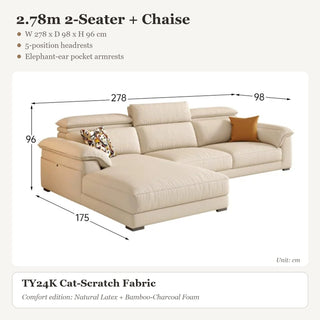 2.78m 2-Seater + Chaise