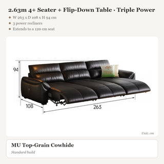 2.63m 4+ Seater + Flip-Down Table · Triple Power