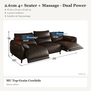 2.61m 4+ Seater + Massage · Dual Power