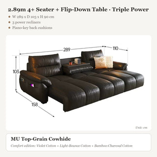 2.89m 4+ Seater + Flip-Down Table · Triple Power
