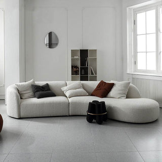 Cedar Boucle Fabric Sofa in Light Grey Singapore