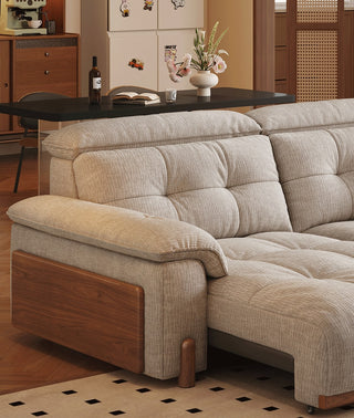 Wood-trimmed armrests