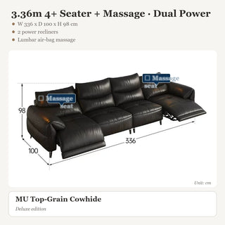 3.36m 4+ Seater + Massage · Dual Power
