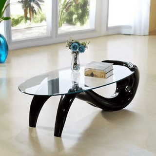 Ciaran Coffee Table with Glass Top in Black Singapore