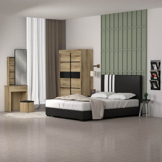 Claria Bedroom Set (Bed Frame + Mattress + Wardrobe) Singapore