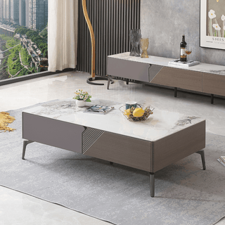 Clarity Glossy Sintered Stone Coffee Table Singapore
