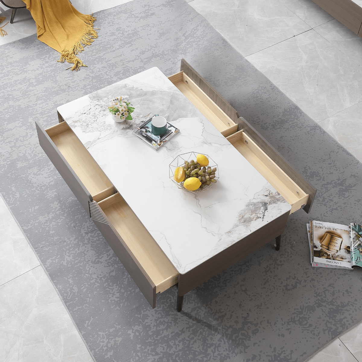 Clarity Glossy Sintered Stone Coffee Table Singapore