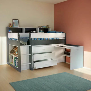 Clement Storage Loft Bed with Retractable Study Table Singapore