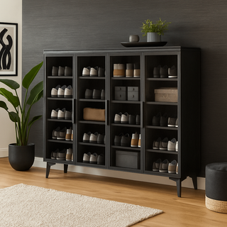 Megafurniture | Coda Sintered Stone 4 Door Shoe Cabinet | Shoe Cabinet