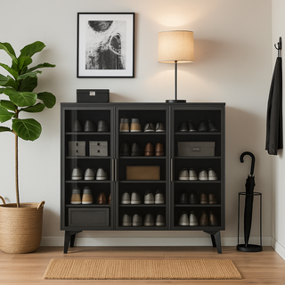 Megafurniture | Coda Sintered Stone 3 Door Shoe Cabinet | Shoe Cabinet