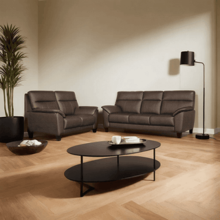 Colby Brown Genuine Leather Sofa Singapore