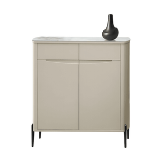 Corinne 2 Door Shoe Cabinet with Tempered Glass Top Singapore