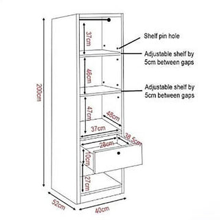 Megafurniture | Cutler Open Door Wardrobe (40cm) | Open Door Wardrobe