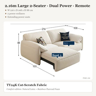 2.16m Large 2-Seater · Dual Power · Remote