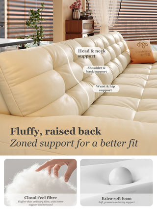 Fluffy, raised back