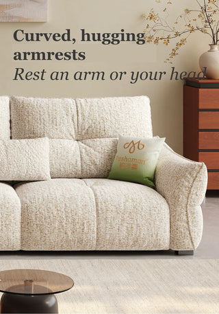 Curved, hugging armrests